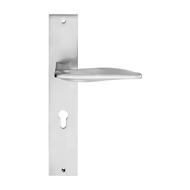 AQUA Door Lever handle on Plate - Satin